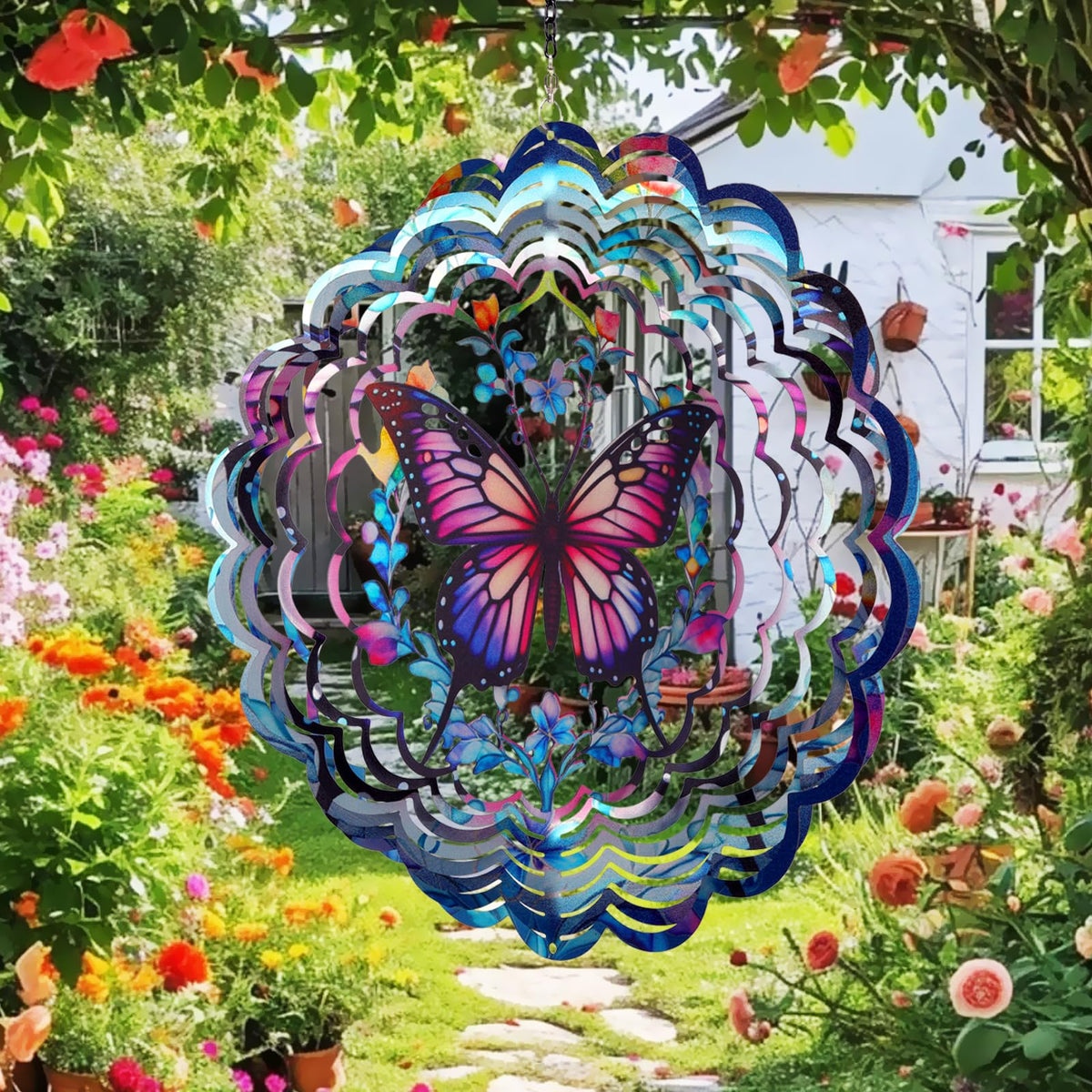 Cawalap 3D butterfly wind spinner highlights dynamic motion in breeze