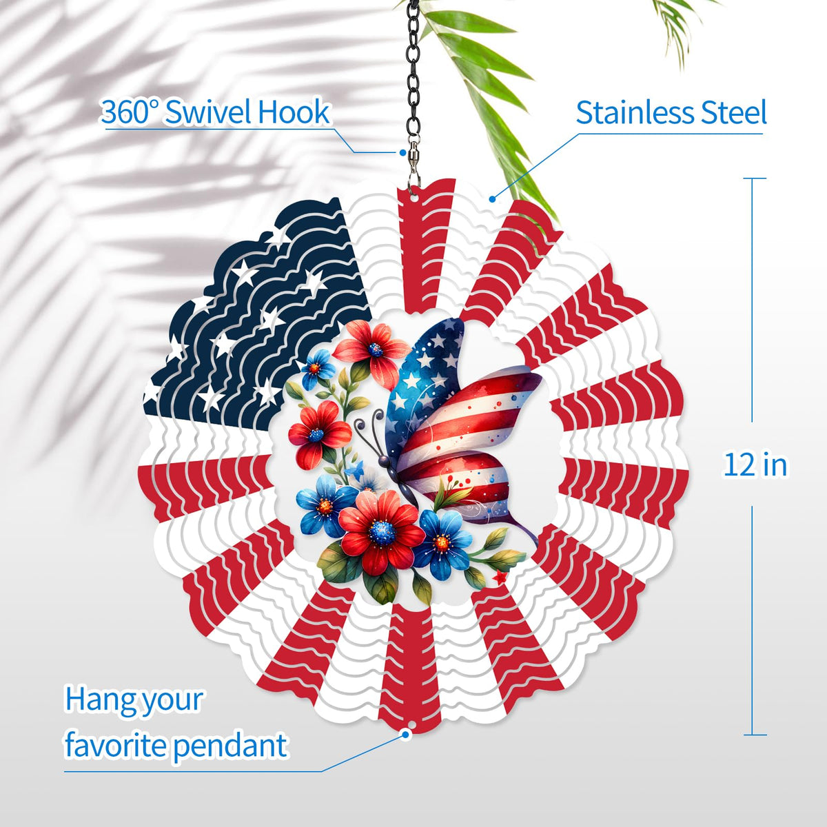 Cawalap butterfly wind spinner easy to hang and assemble.