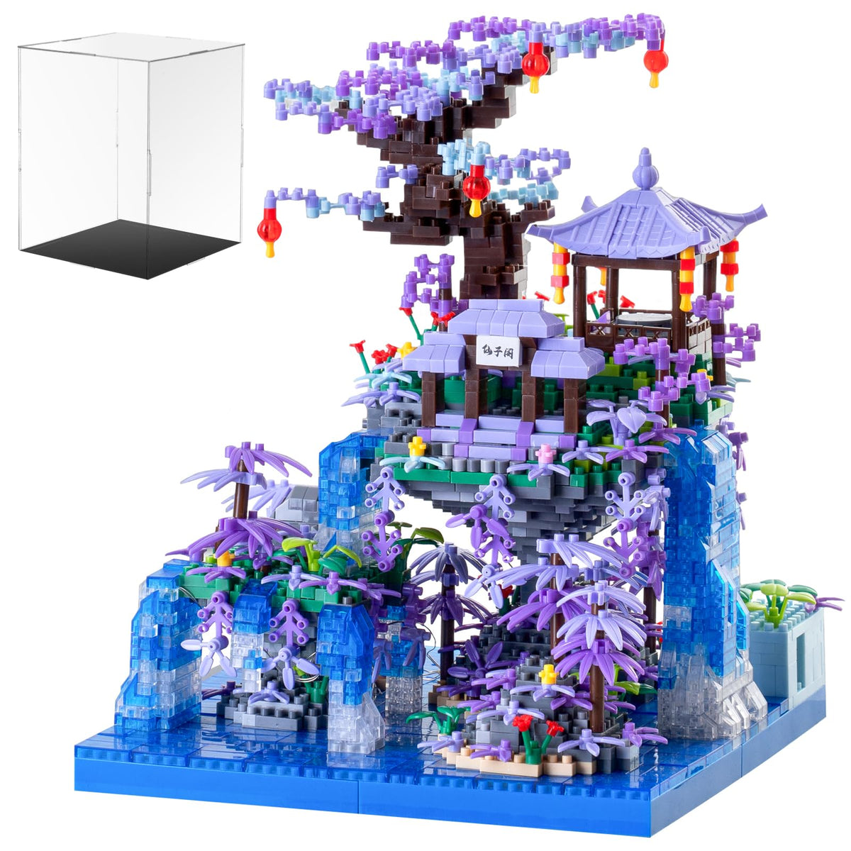 CAXIMSY Peach Blossom Pond assembly shows a delicate fairyland scene for home display.