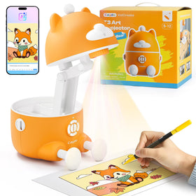 Caydo 3-in-1 AI drawing projector front view showing kid-friendly design for safe practice