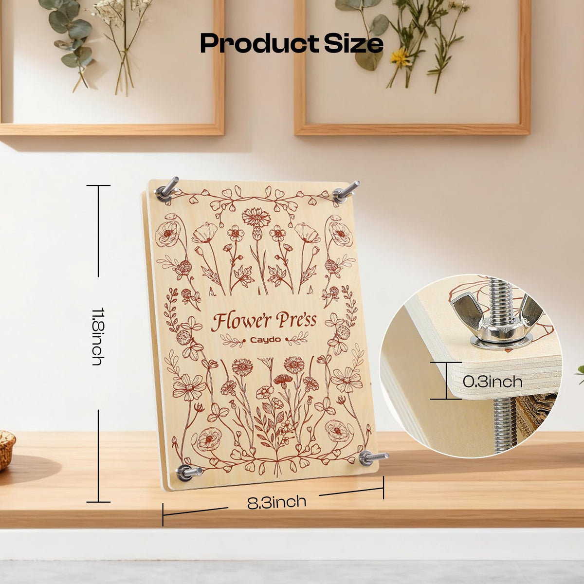 Caydo ten-layer flower press enables drying multiple blooms at once