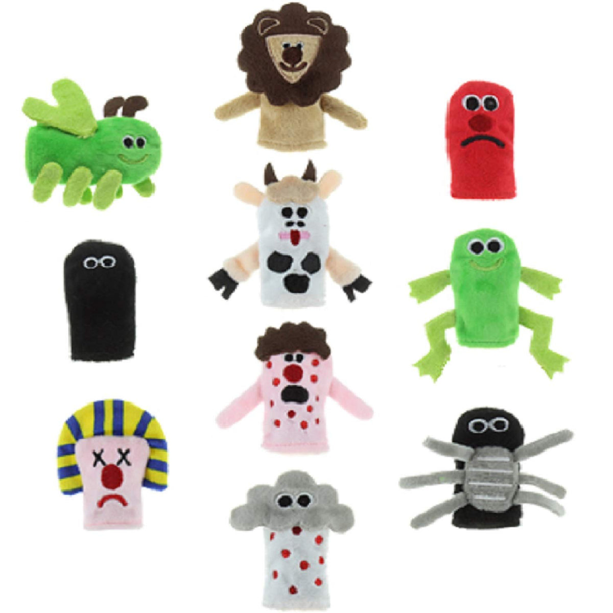 Cazenove Passover 10 Plagues finger puppets front view for interactive Seder storytelling