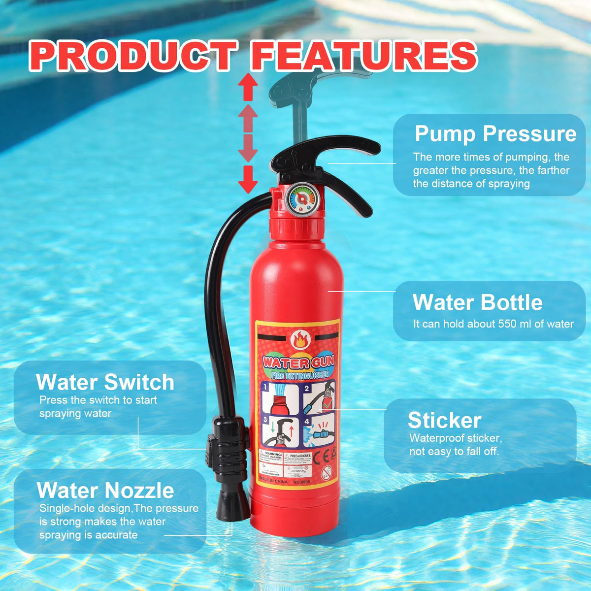 CAZOYEE safe plastic handle reduces slips during play