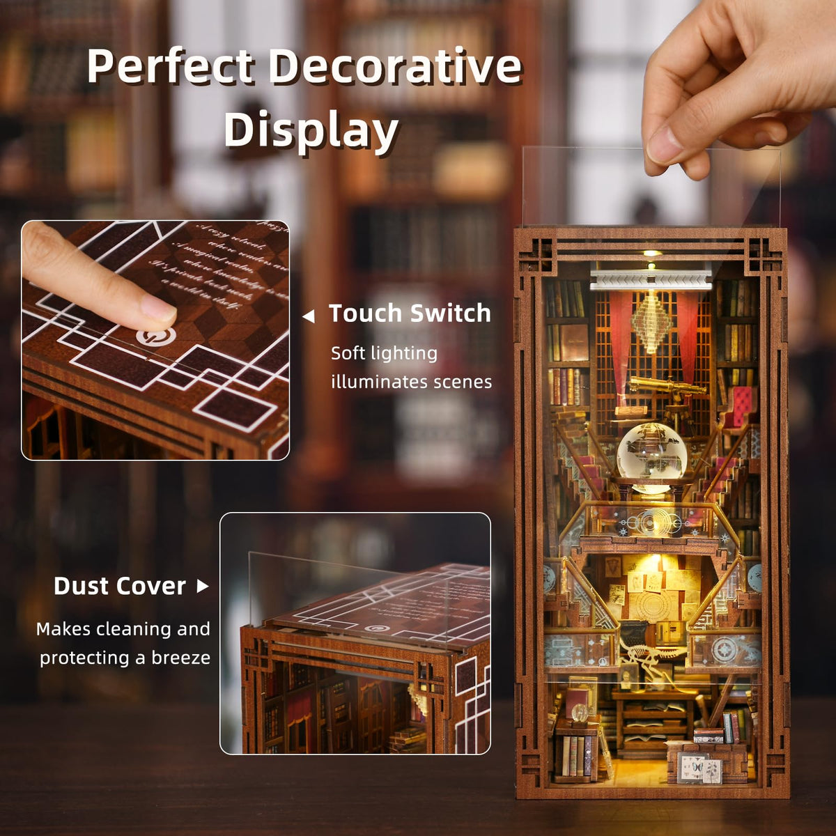 CCCDF Beyond Library Book Nook Kit uses pre-cut wood for a smooth, satisfying build.