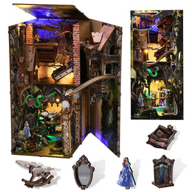 CCCDF Book Nook Kit Alice theme view for a whimsical bookshelf centerpiece.