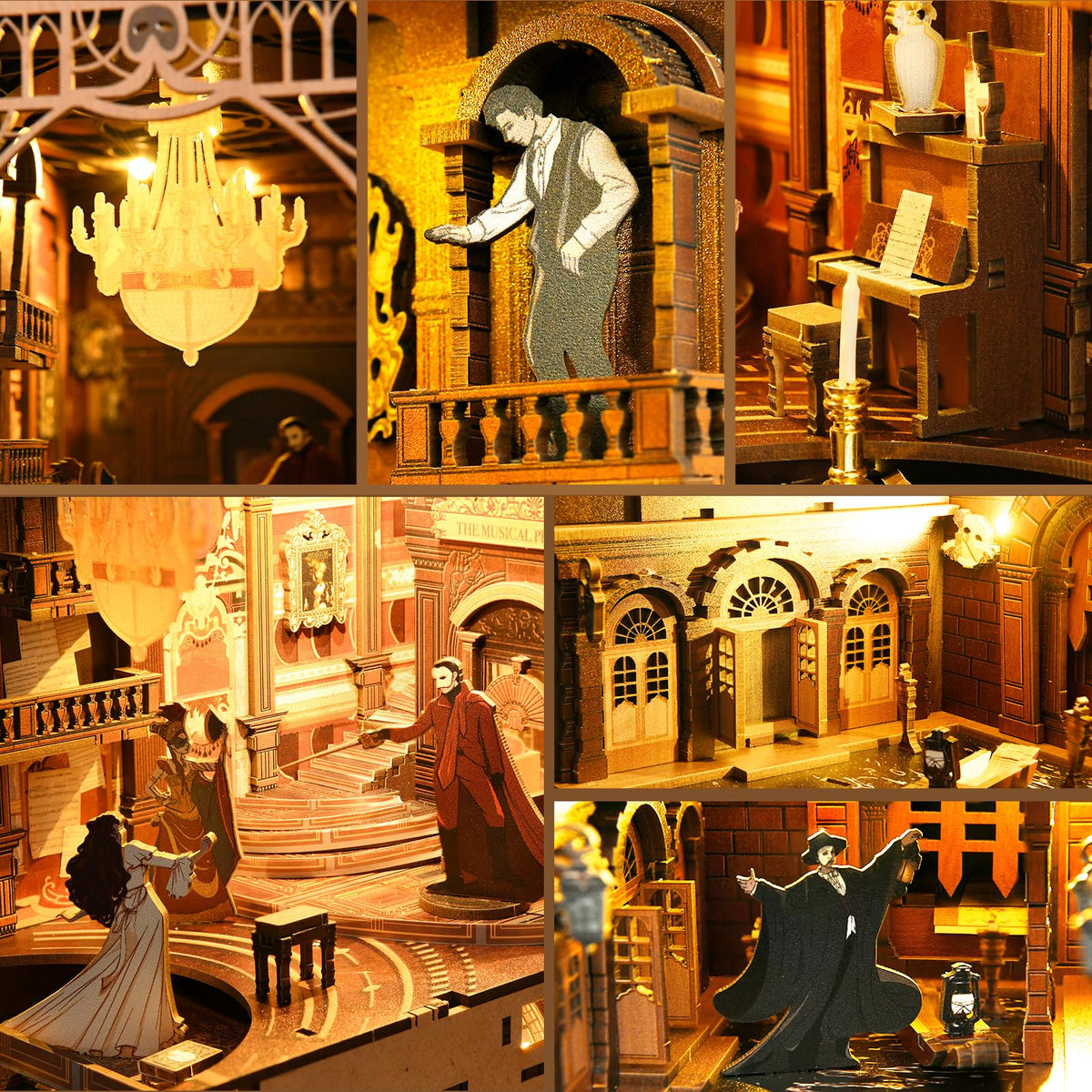 CCCDF LED lighting adds warm ambience to the miniature dollhouse scene