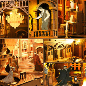 CCCDF LED lighting adds warm ambience to the miniature dollhouse scene