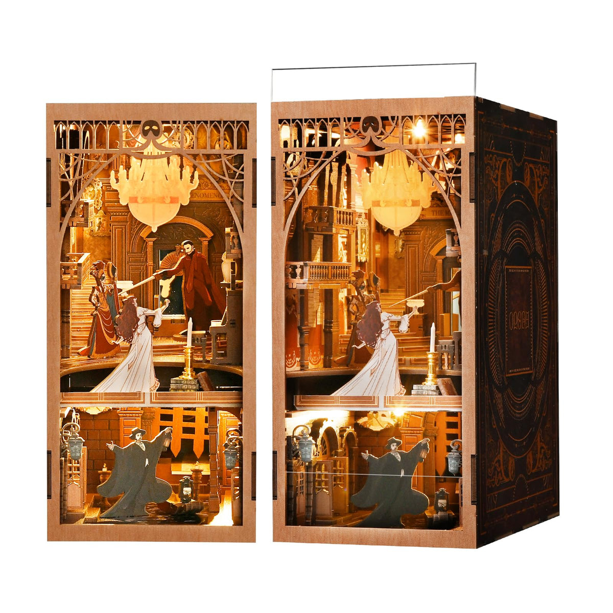 CCCDF Phantom of the Opera Book Nook Kit cover, dramatic design for a shelf display