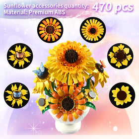 CDIVEFTN poseable sunflower stems allow adjustable floral arrangements for display.