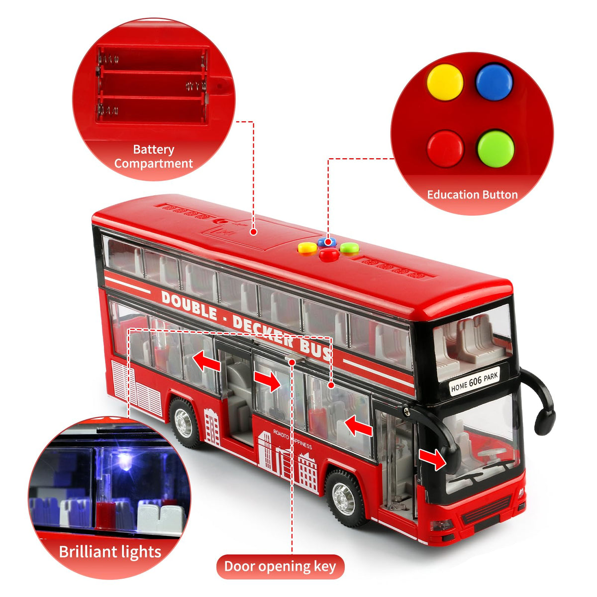 Cd ymkf bus buttons and sounds provide interactive pretend play with four tones