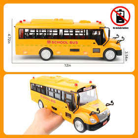 Cdymkf yellow school bus toy light accents indicate colorful LEDs in action.
