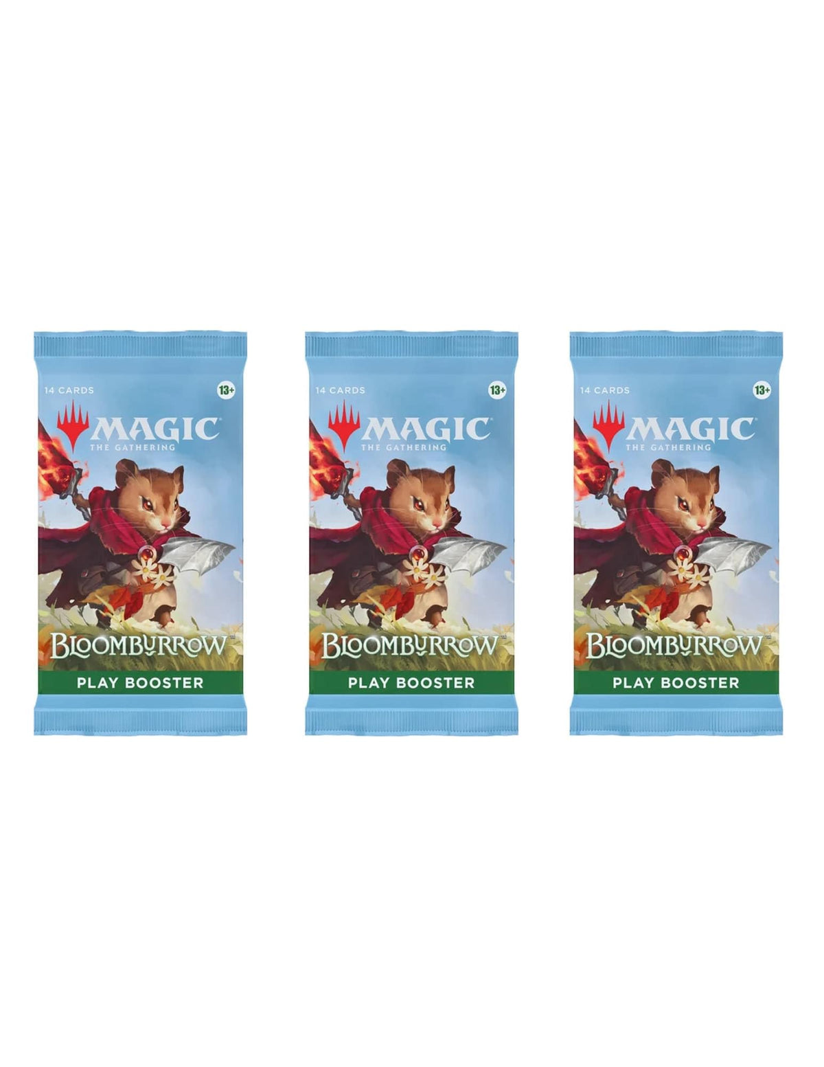 CE 3-pack MTG Bloomburrow booster pack with potential rares for limited play