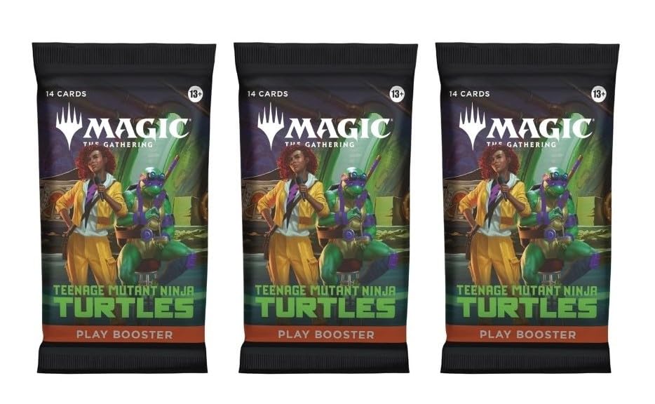 CE 3-pack MTG play booster featuring TMNT cards for casual play and collection