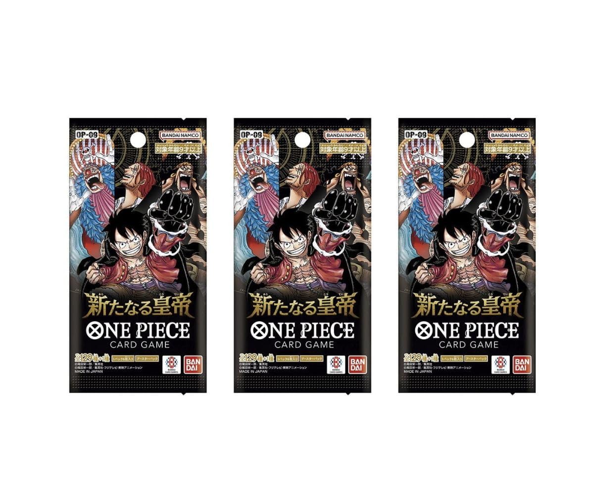 CE One Piece OP-09 booster pack JP, three-pack set offers varied deck options