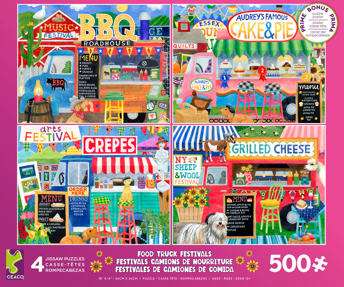 Ceaco food-trucks 4in1 puzzle collection for engaging family nights