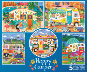 Ceaco Happy Camper 300-piece puzzle front view for family puzzle night.