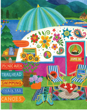 Ceaco Happy Camper colorful imagery invites exploration and joy.