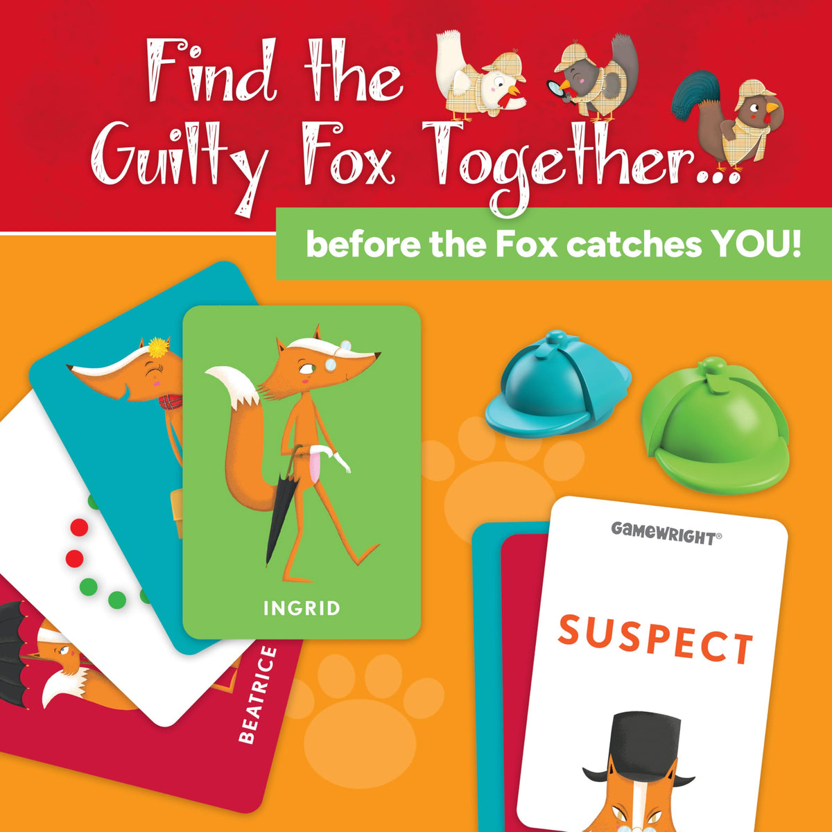 CEACO Outfoxed clue cards reveal what suspects wear for guided deduction.