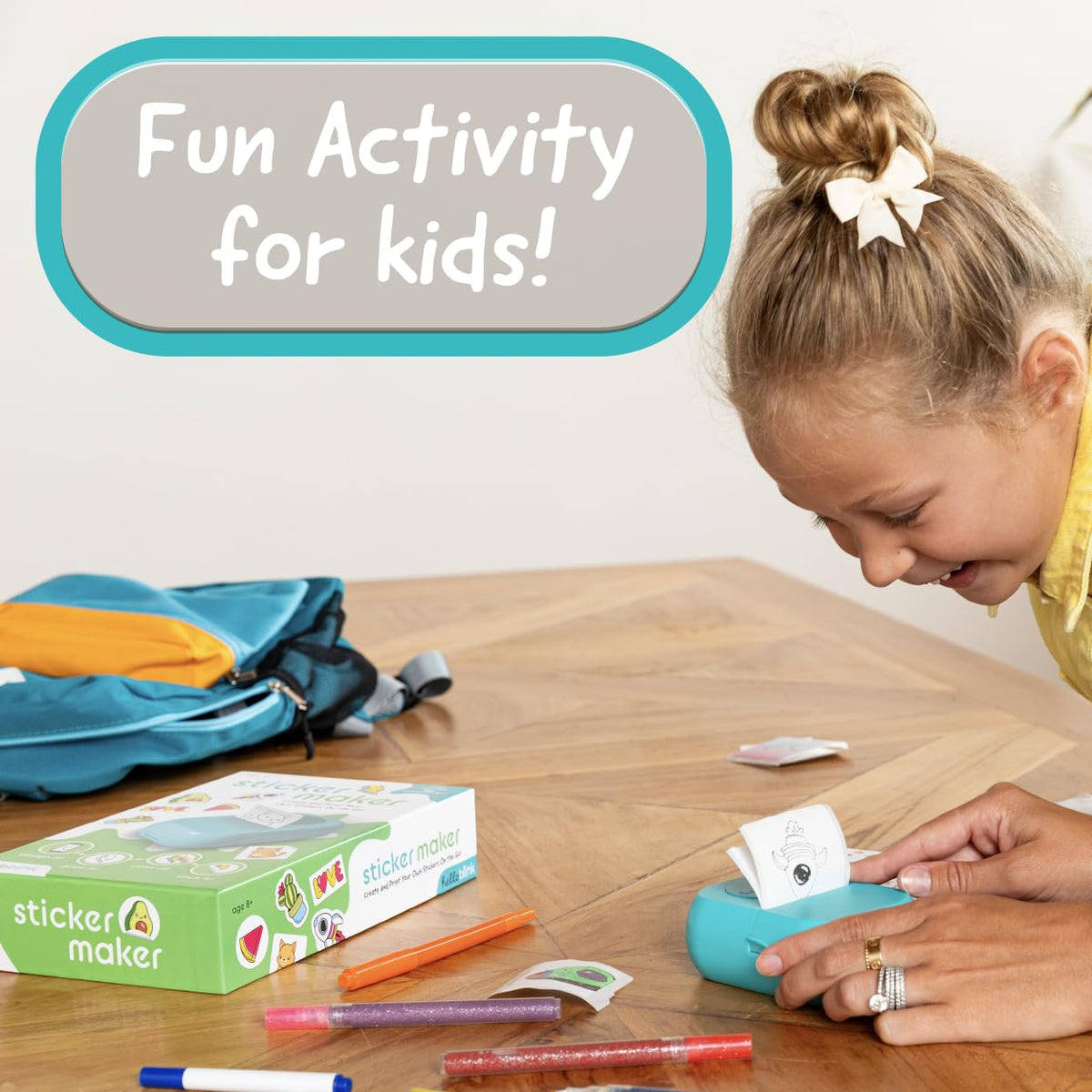 CEACO Sticker Maker pairing with phone for easy wireless printing.