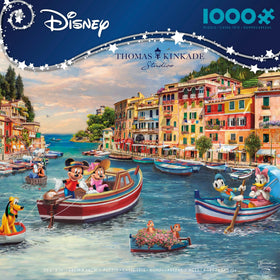 Ceaco Thomas Kinkade Mickey and Minnie in Italy puzzle artwork interlocking pieces for family puzzling