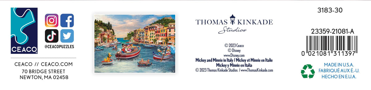 Ceaco Thomas Kinkade Mickey Minnie Italy puzzle collection for repeat play