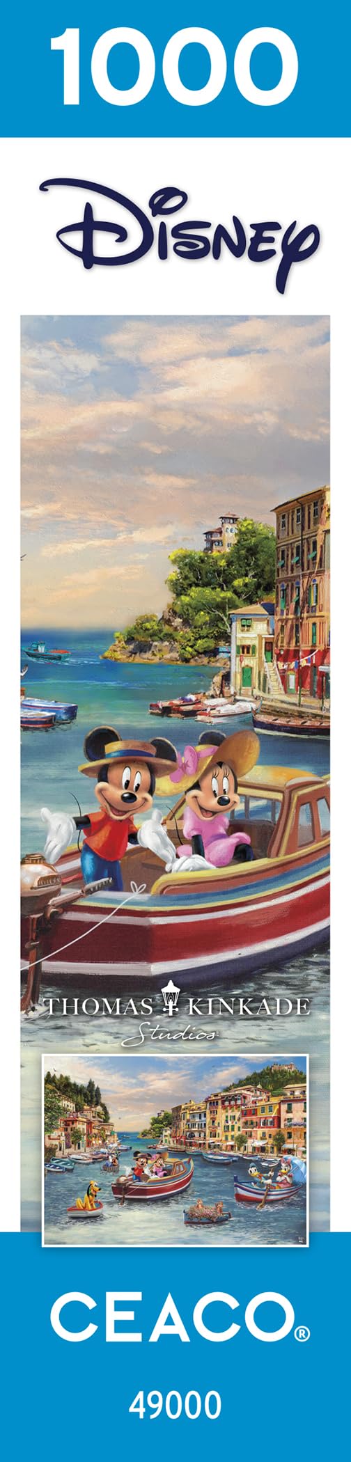Ceaco Thomas Kinkade Disney Italy puzzle finished view for display after completion