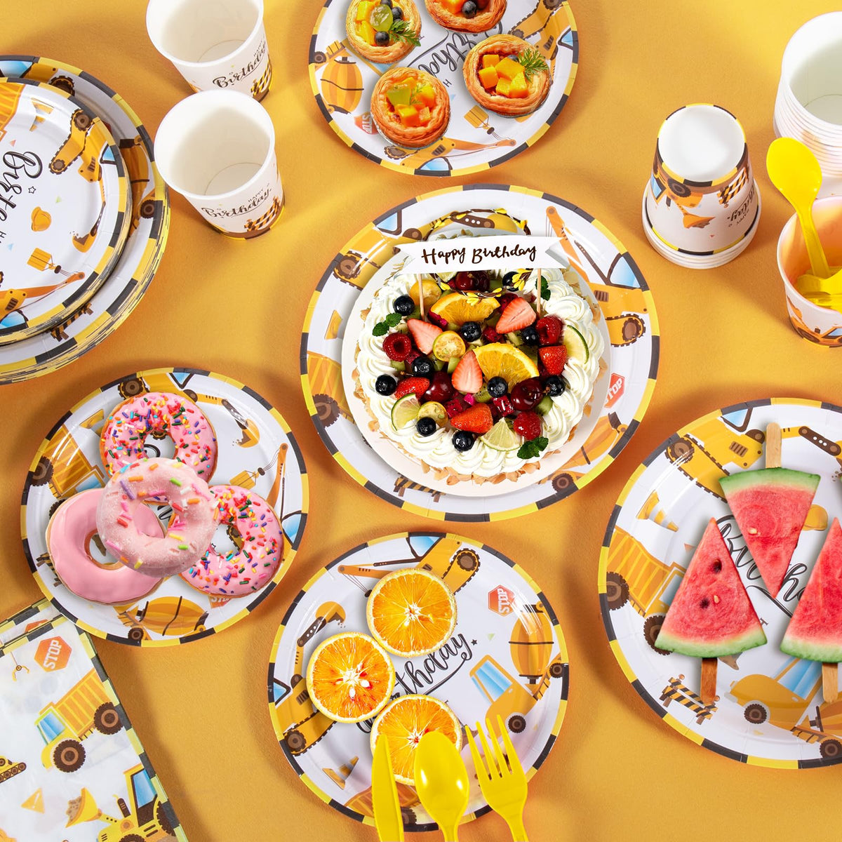 Cecnamt construction napkins, coordinating table essentials
