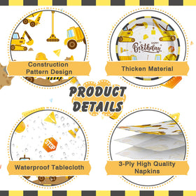 Cecnamt construction 7-inch plates, ideal for kids' snacks