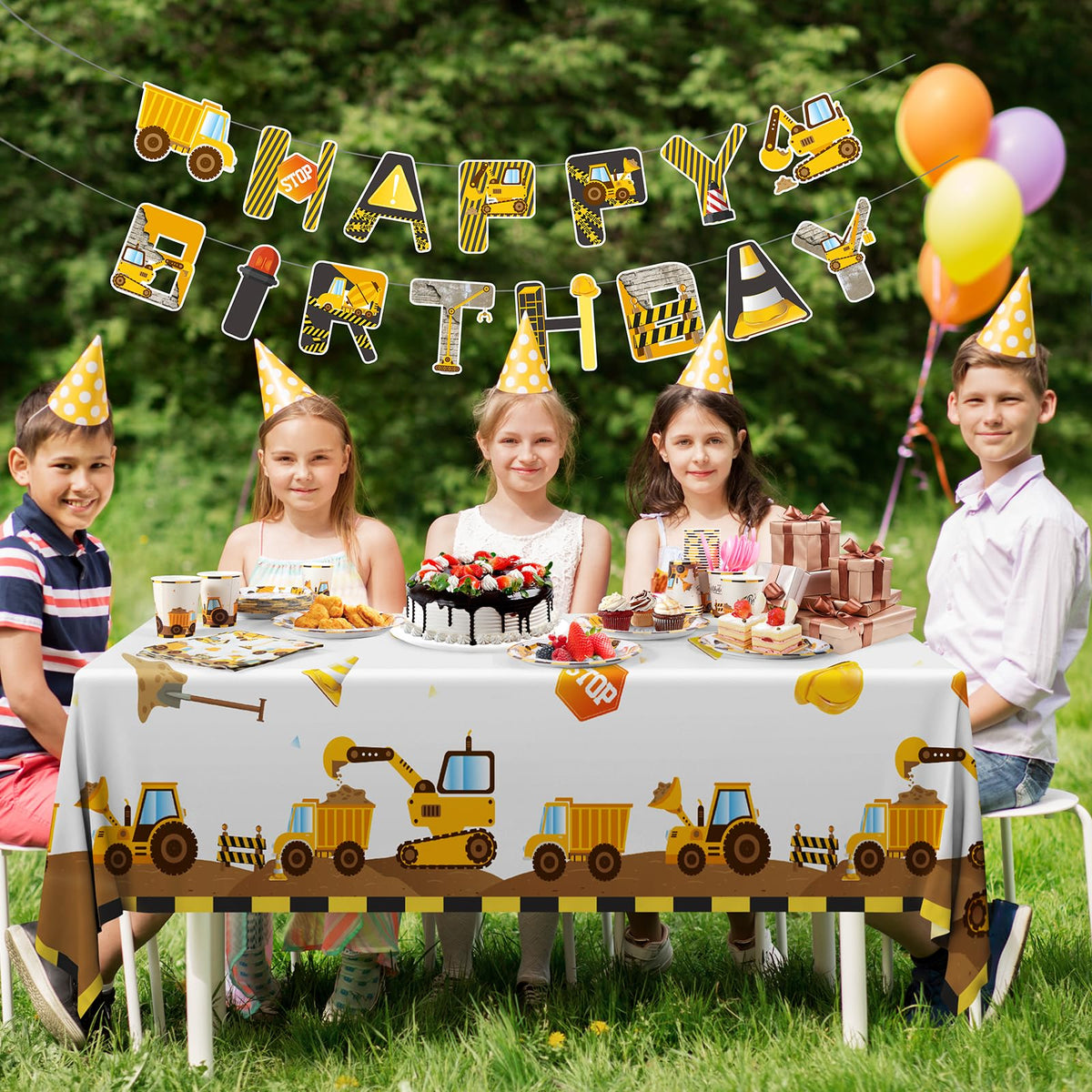 Cecnamt construction tablecloth 54x108, waterproof and spill-proof