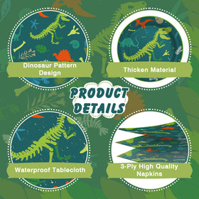 Cecnamt dinosaur 7 inch plates for snacks and desserts.