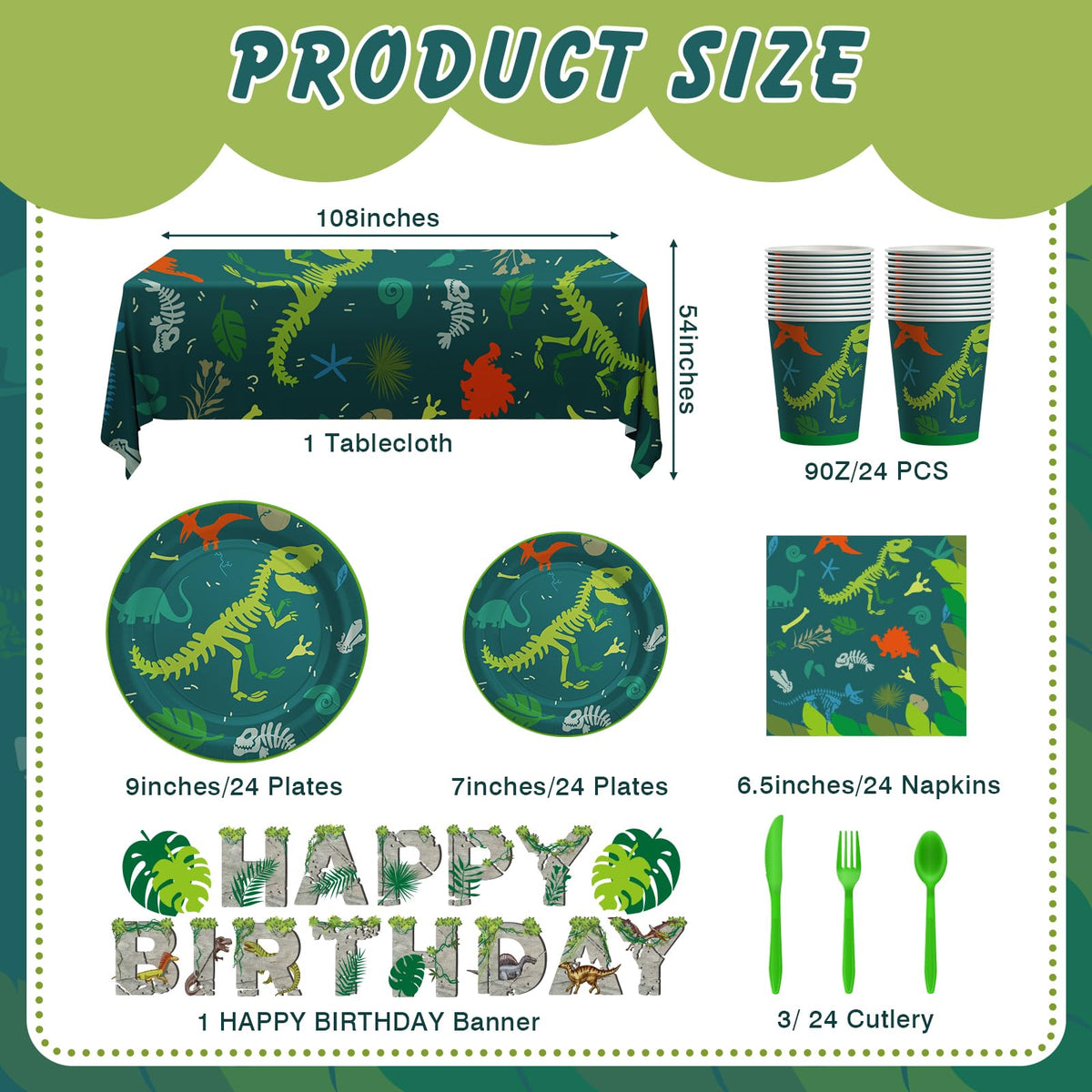Cecnamt dinosaur 9 inch paper plates for sturdy party meals.