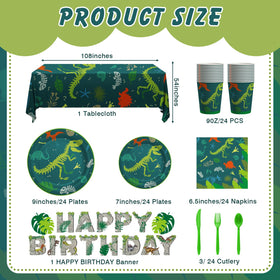 Cecnamt dinosaur 9 inch paper plates for sturdy party meals.
