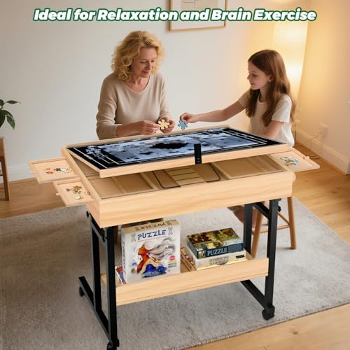 CEDARDVD Puzzle Table-M felt surface minimizes slips during play