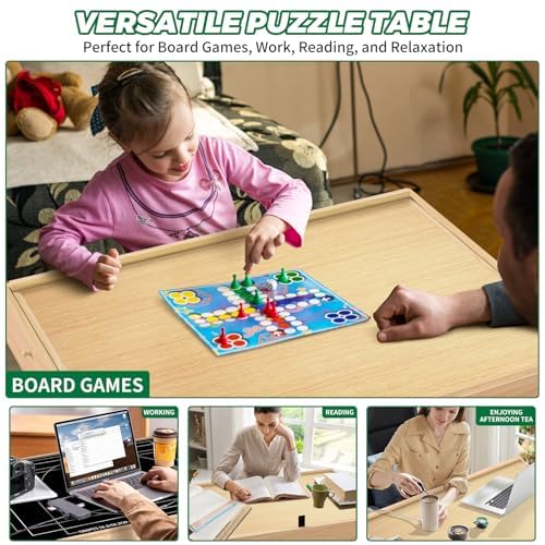 CEDARDVD Puzzle Table-M lower shelf stores tools and accessories
