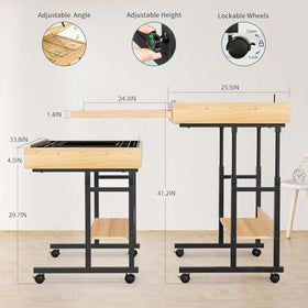 CEDARDVD Puzzle Table-M metal stand provides sturdy support and mobility