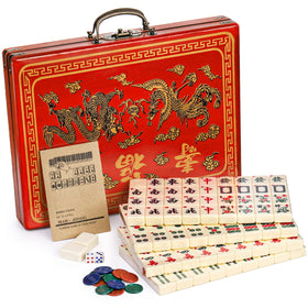 Cedilis Chinese Mahjong ivory tiles close-up showing clear engravings for easy reading