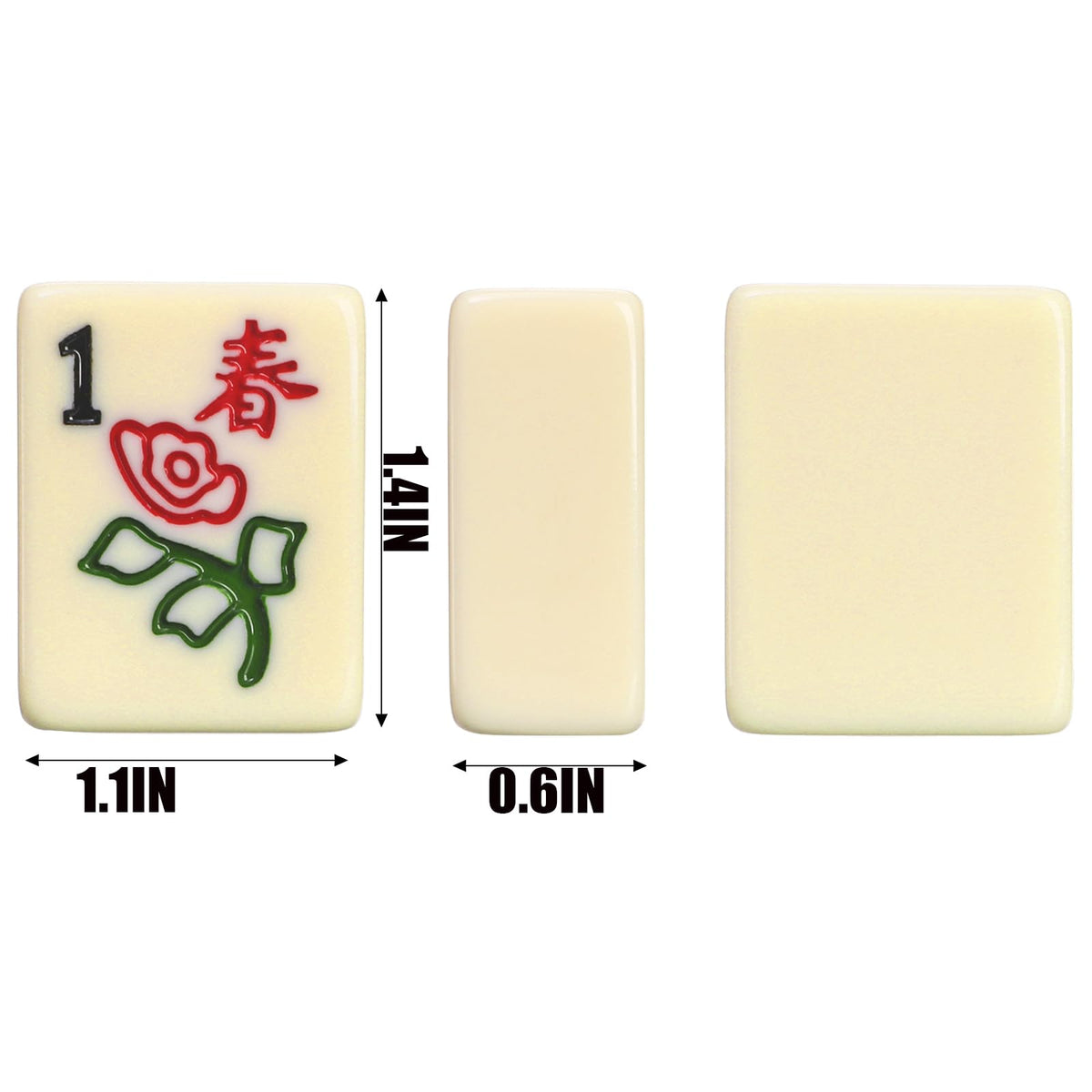 Cedilis ivory tiles with legible winds and character markings for beginners