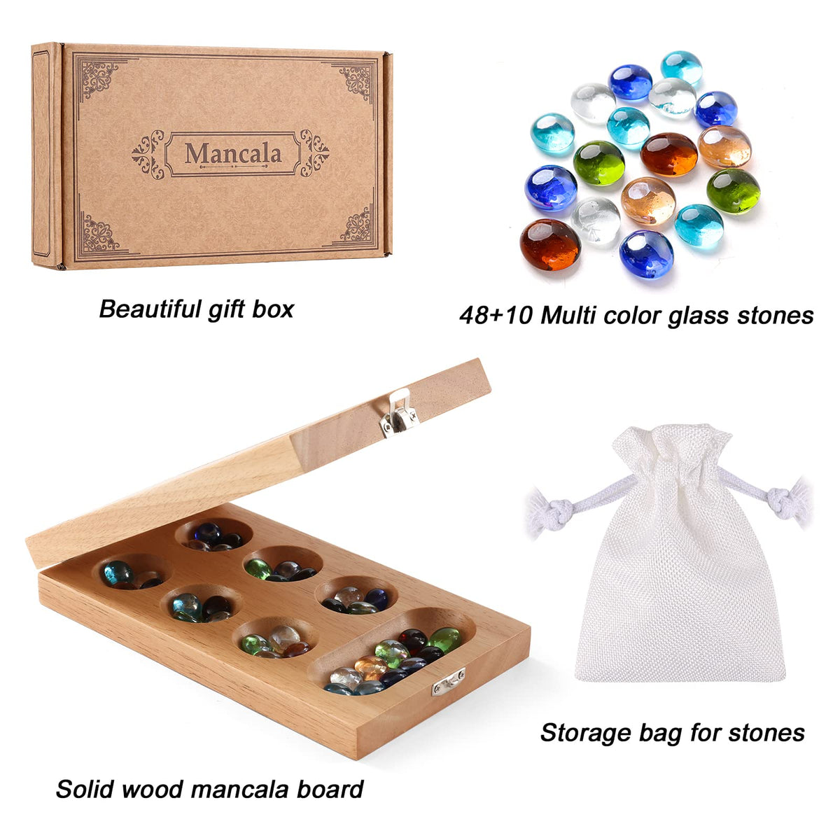 Ceebyfa Mancala includes instruction guide for quick setup and learning