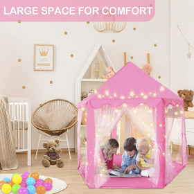 Ceither kids play tent in pink fabric inviting cozy reading sessions.