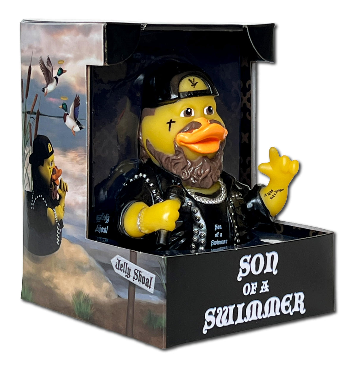 CelebriDucks Jelly Shoal Son of a Swimmer floating bath duck for playful moments