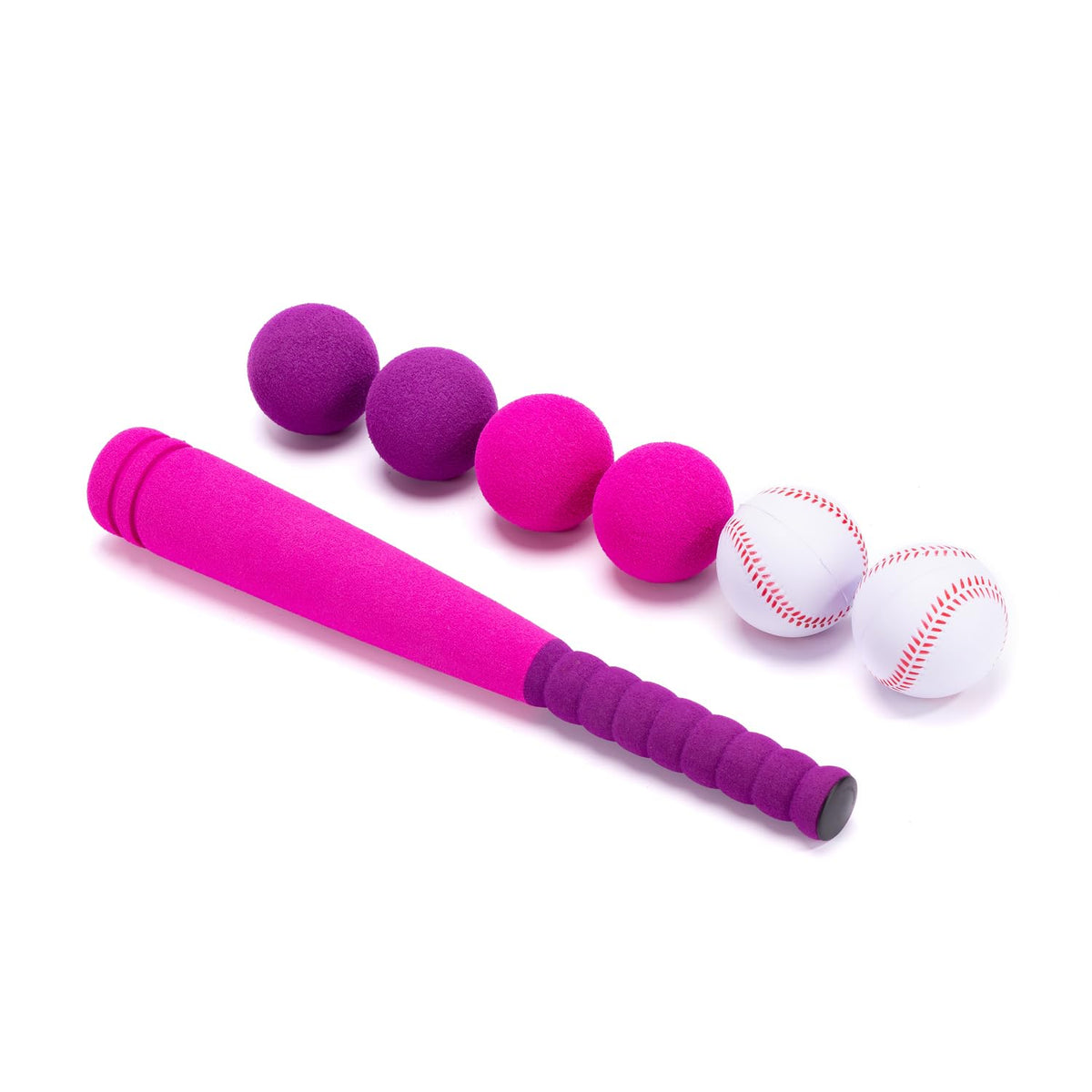 CeleMoon soft foam baseball bat pink, easy for toddlers to grip and swing safely.