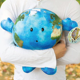 Climate change tag visible on Celestial Buddies plush with kid-friendly learning cue.
