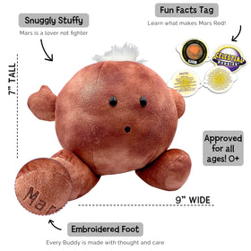 Celestial Buddies Mars Buddy embroidered features for durable, expressive use.
