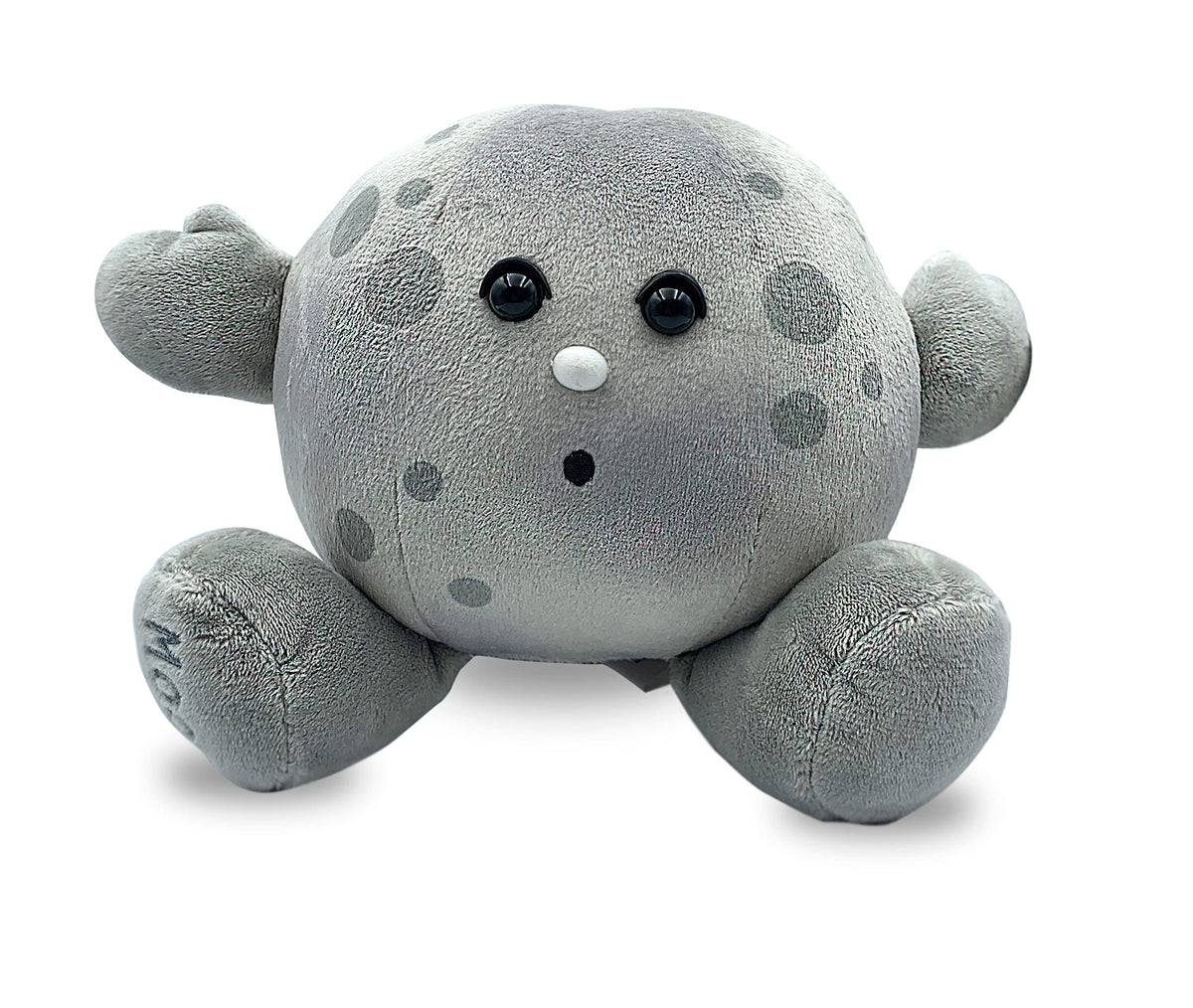 Celestial Buddies Moon Buddy crater-detail close-up for imaginative play and cozy cuddles.