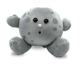 Celestial Buddies Moon Buddy crater-detail close-up for imaginative play and cozy cuddles.