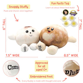 Celestial Buddies Pluto and Charon Buddy with heart pattern detail for charm