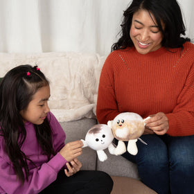 Celestial Buddies Pluto and Charon Buddy embroidered smiles for a friendly look