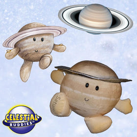 In classroom settings, Celestial Buddies Saturn Buddy supports space-themed learning.