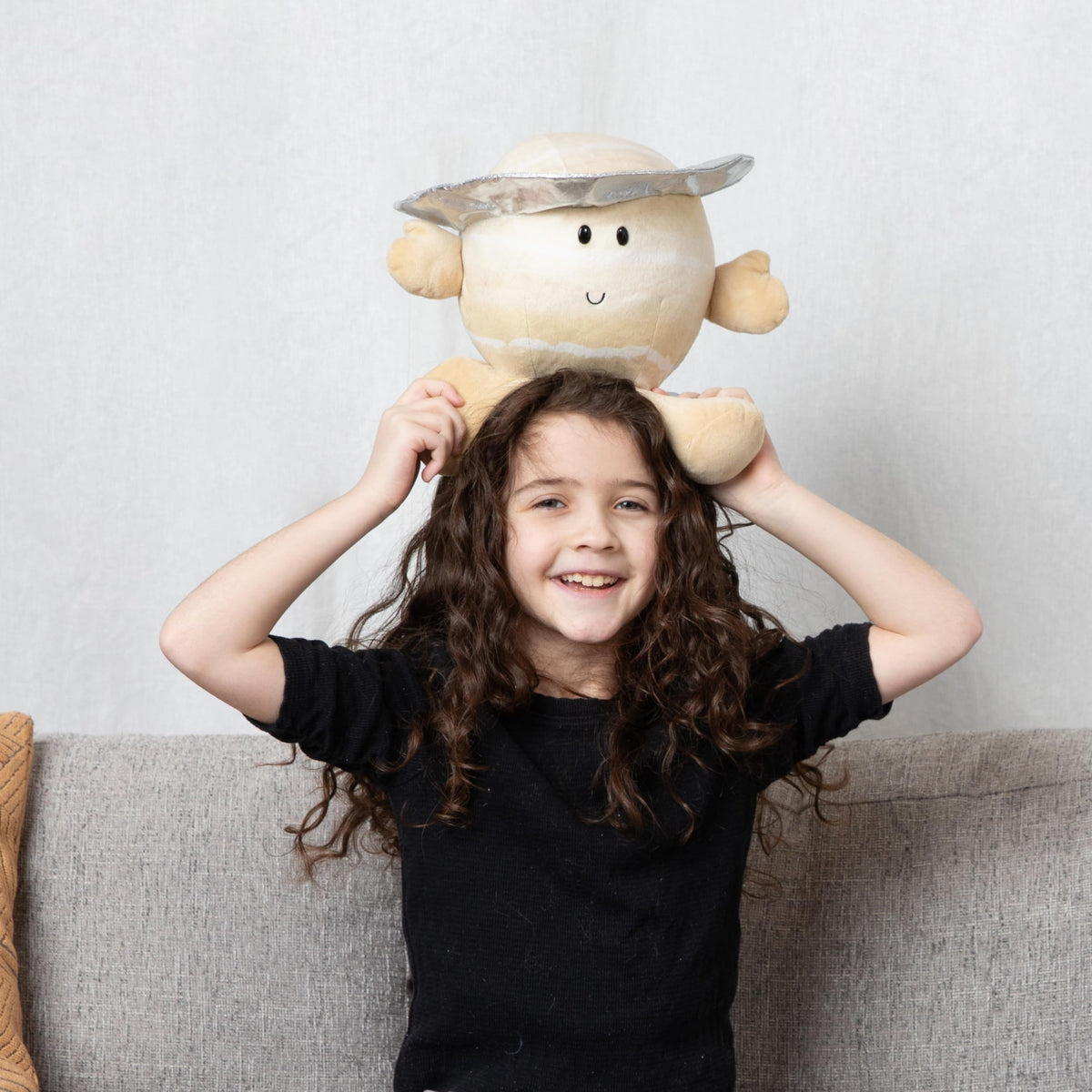 Educational tag on Saturn Buddy sparks space curiosity at playtime.