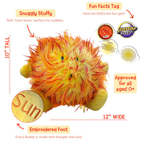 Celestial Buddies Sun Buddy with embroidered smile for friendly play
